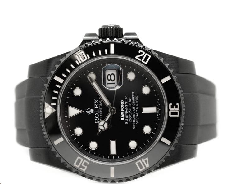 Rolex RLX Submariner Black Rubber Strap (Black)