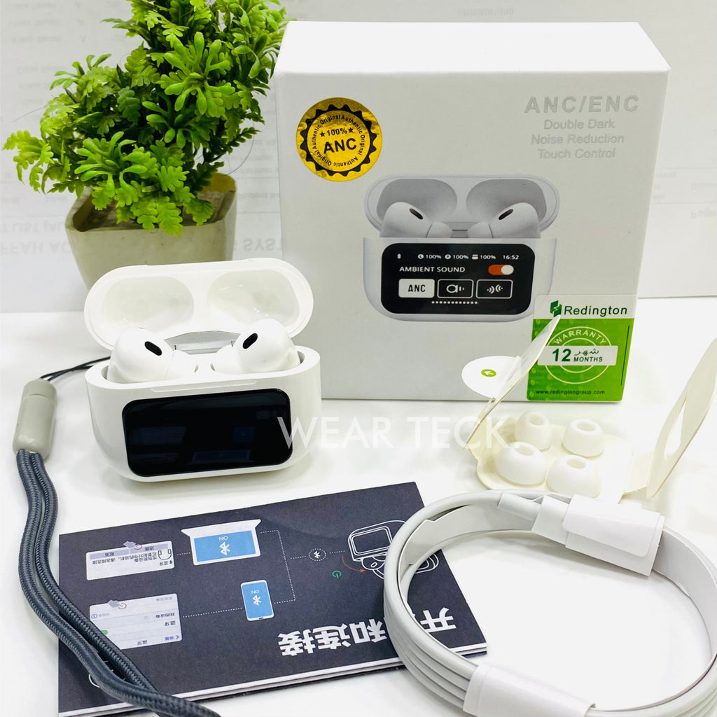 A9 Pro AirPods, White, ANC, LED Display & Smart Features