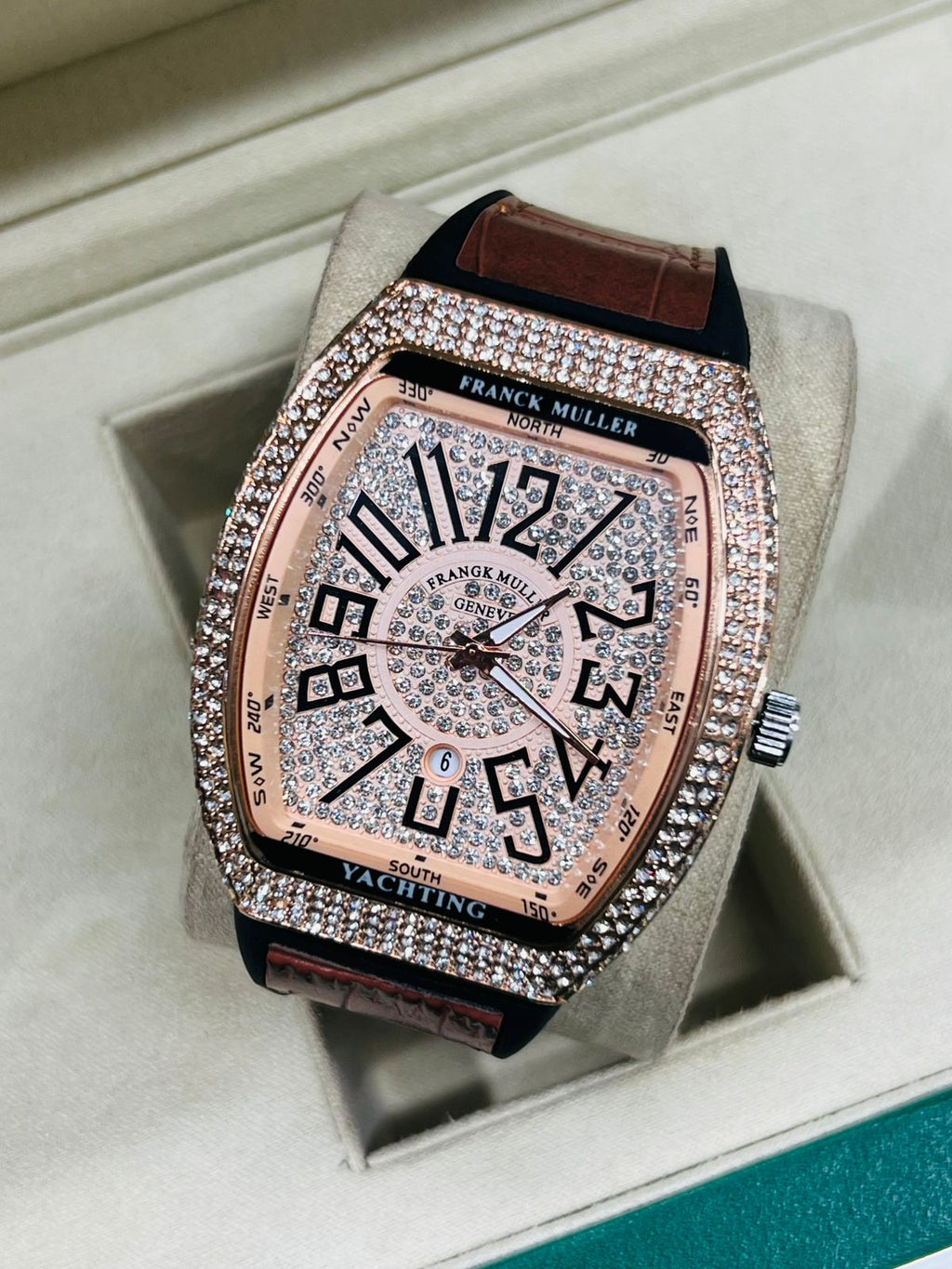 Frank Muller watch diamond on dial luxury mens watch