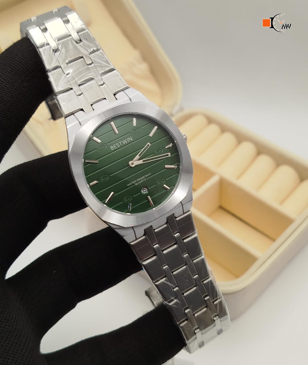 Bestwin ultra slim watch with butterfly lock