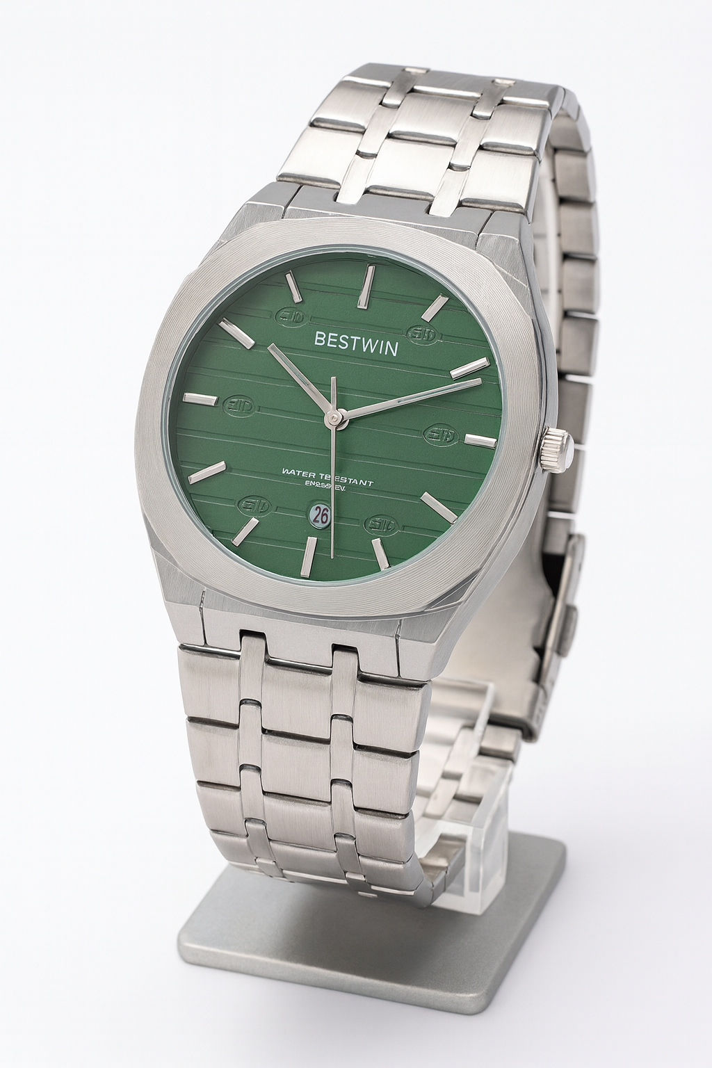 Bestwin ultra slim watch with butterfly lock